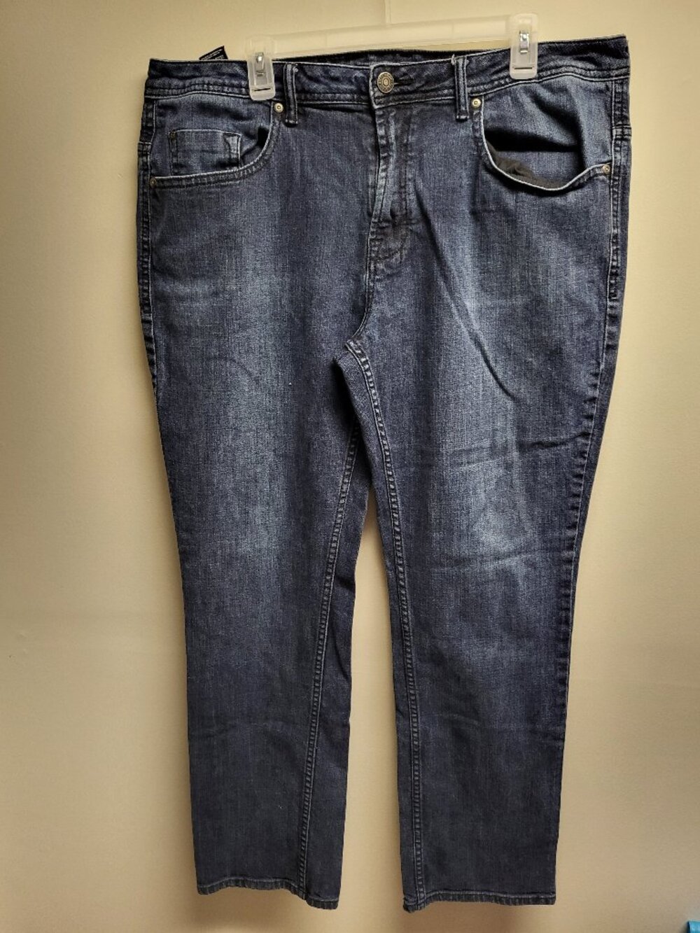 Jack-X Men's Jeans 38x32 Slim Straight Blue Denim Pants